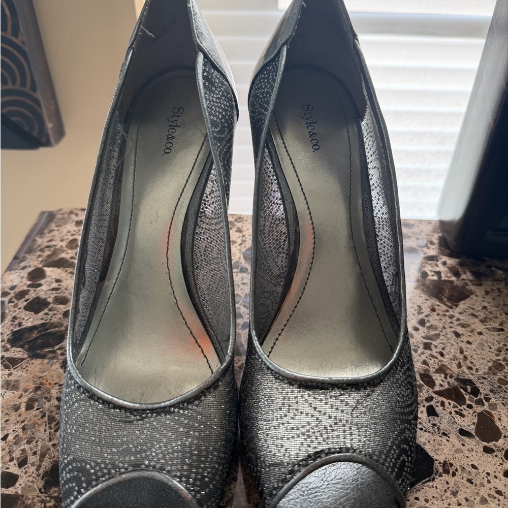 Style & Co. Women's Metallic Sheer Heels